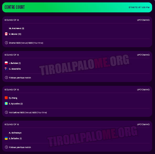 wta doha partidos doming8 febrero 2026 tiroalpalo t